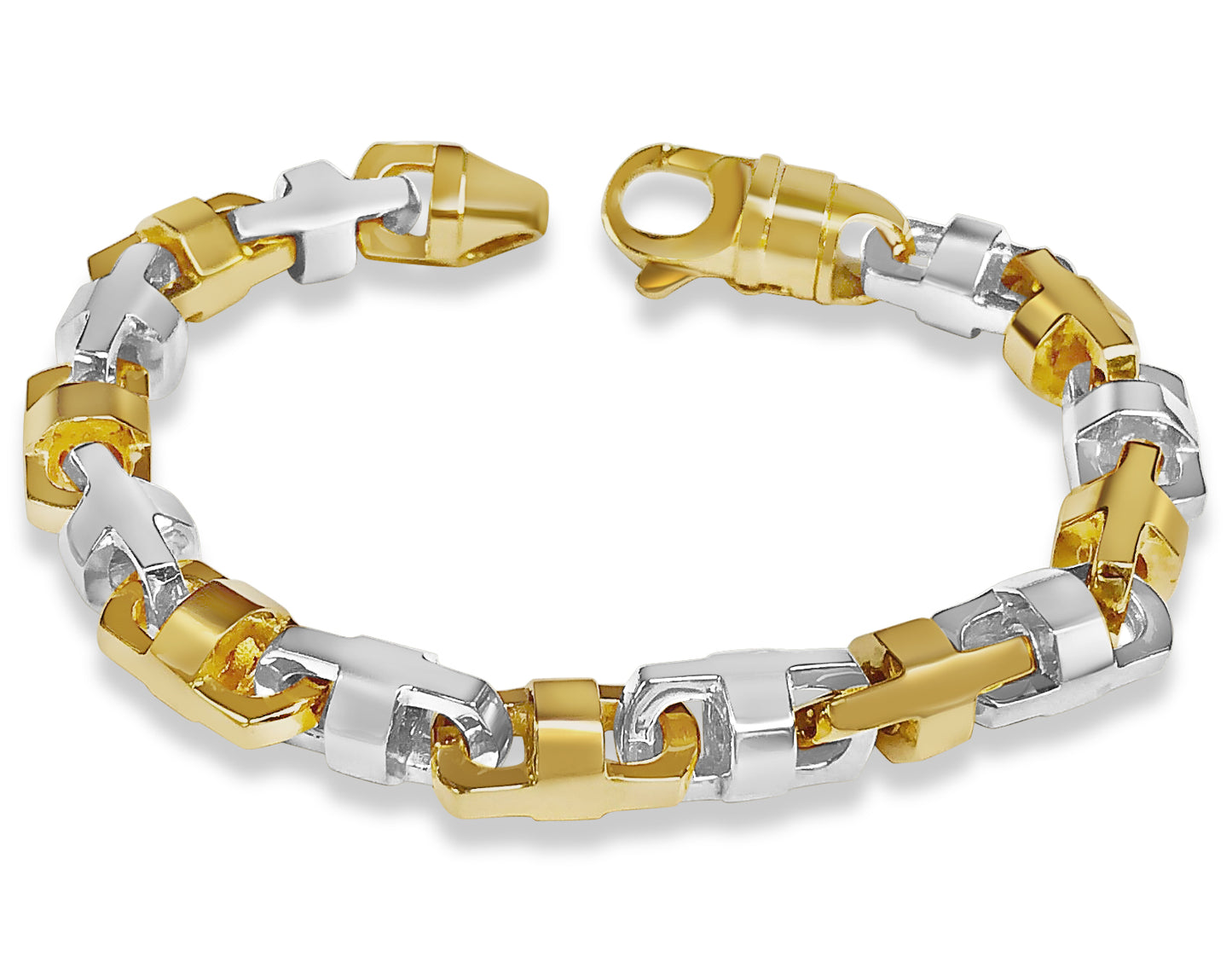 Anchor Mariner Solid Gold Handmade Bracelet , 12mm, 6.5-10 Inch