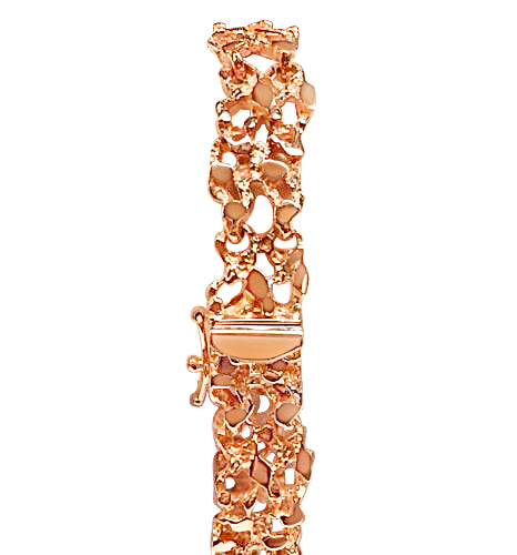 Nugget Solid Gold Handmade Bracelet , 11mm, 6.5-10 Inch