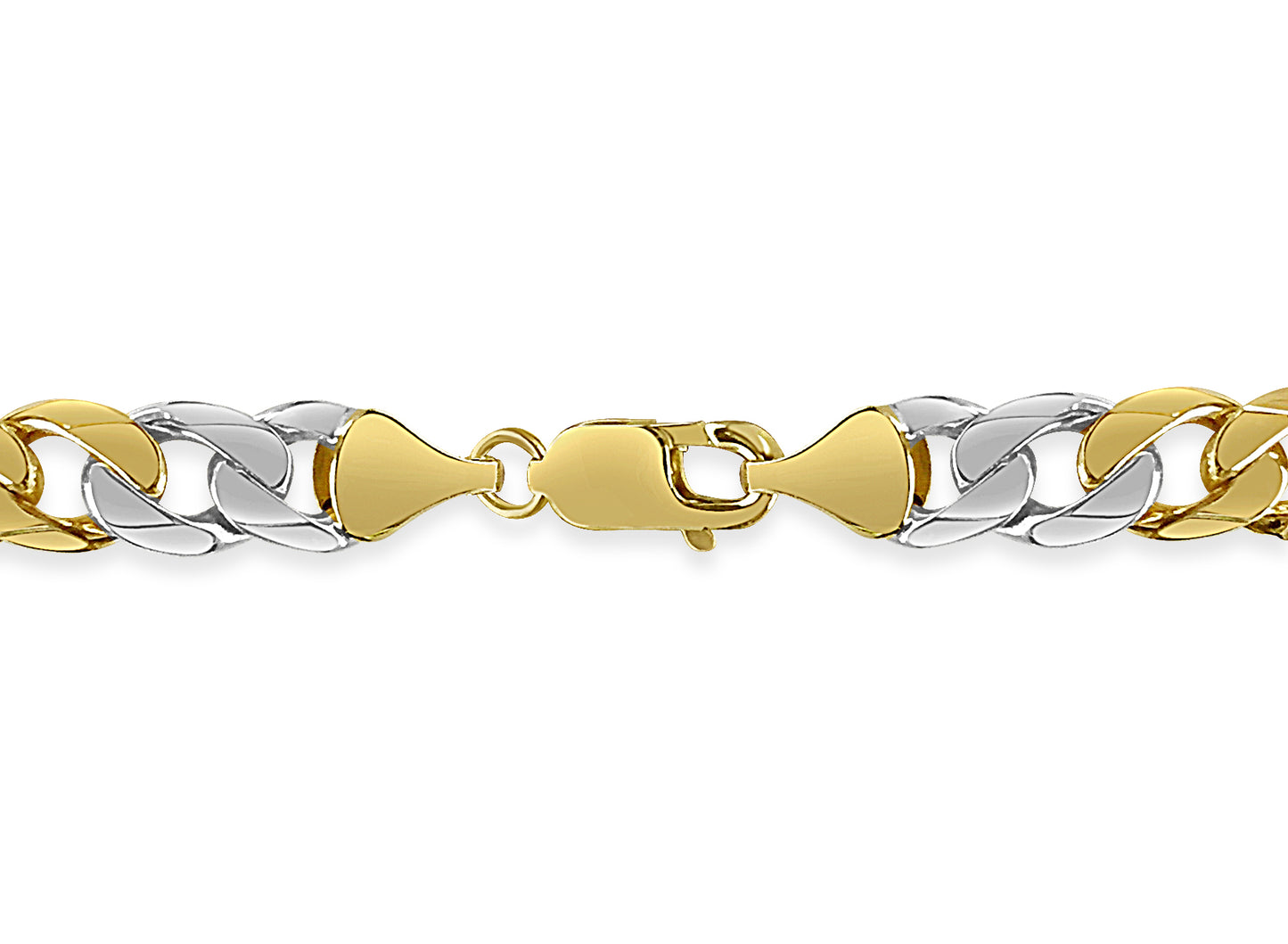 Curb Solid Gold Handmade Bracelet , 9mm, 6.5-10 Inch