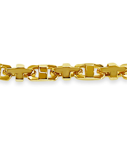 Anchor Mariner Solid Gold Handmade Bracelet , 11mm, 6.5-10 Inch