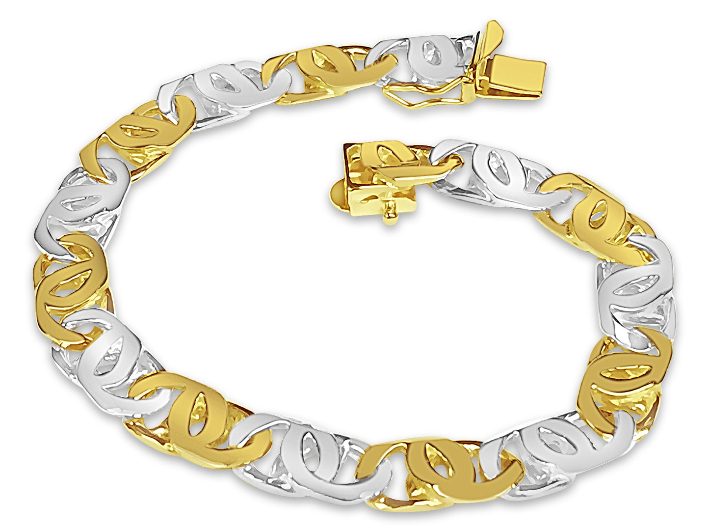 Tiger Eye Solid Gold Handmade Bracelet , 8mm, 6.5-10 Inch