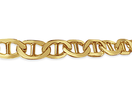 Mariner Solid Gold Handmade Bracelet , 8mm, 6.5-10 Inch