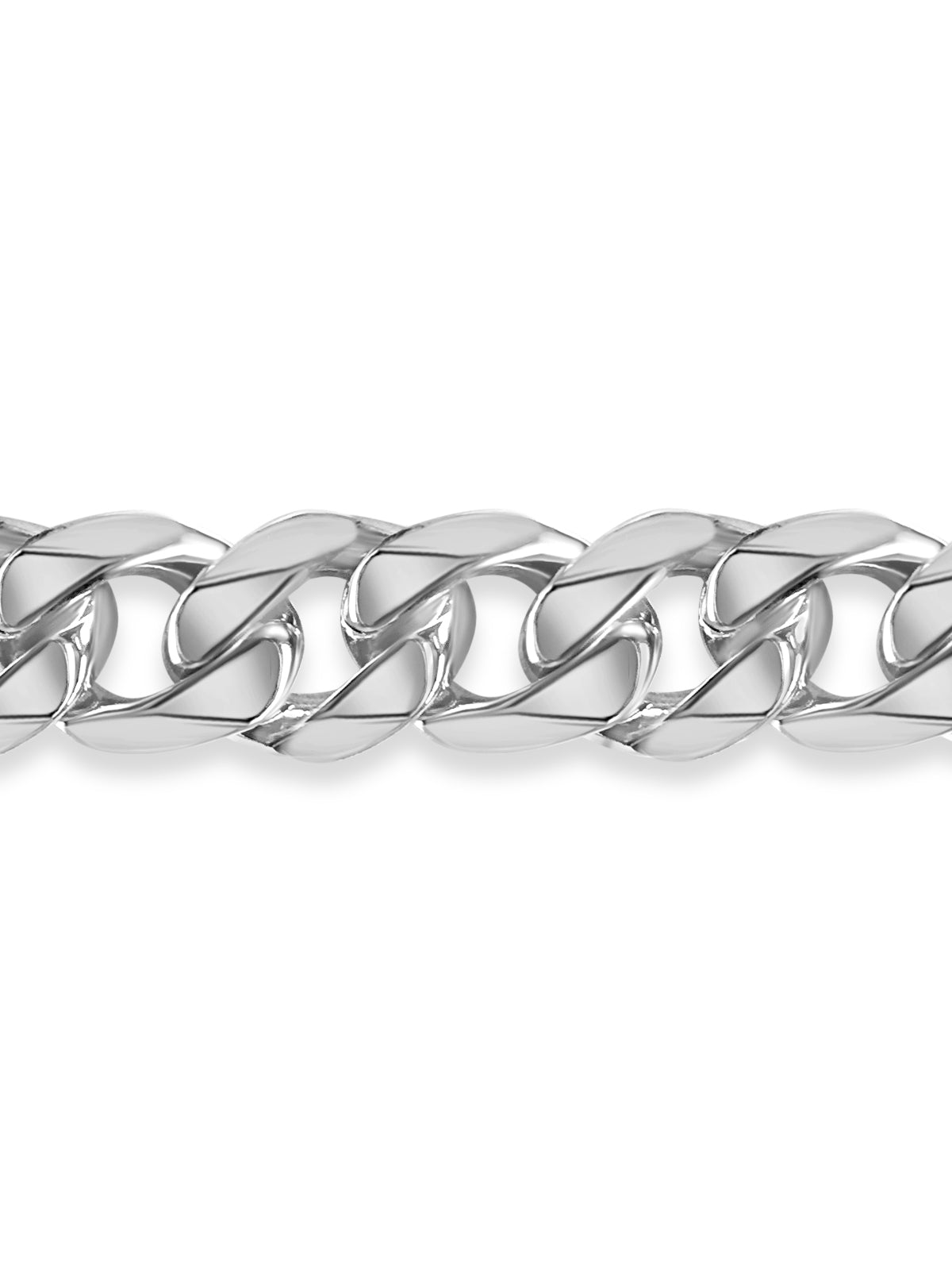 Curb Solid Gold Handmade Bracelet , 17mm, 6.5-10 Inch
