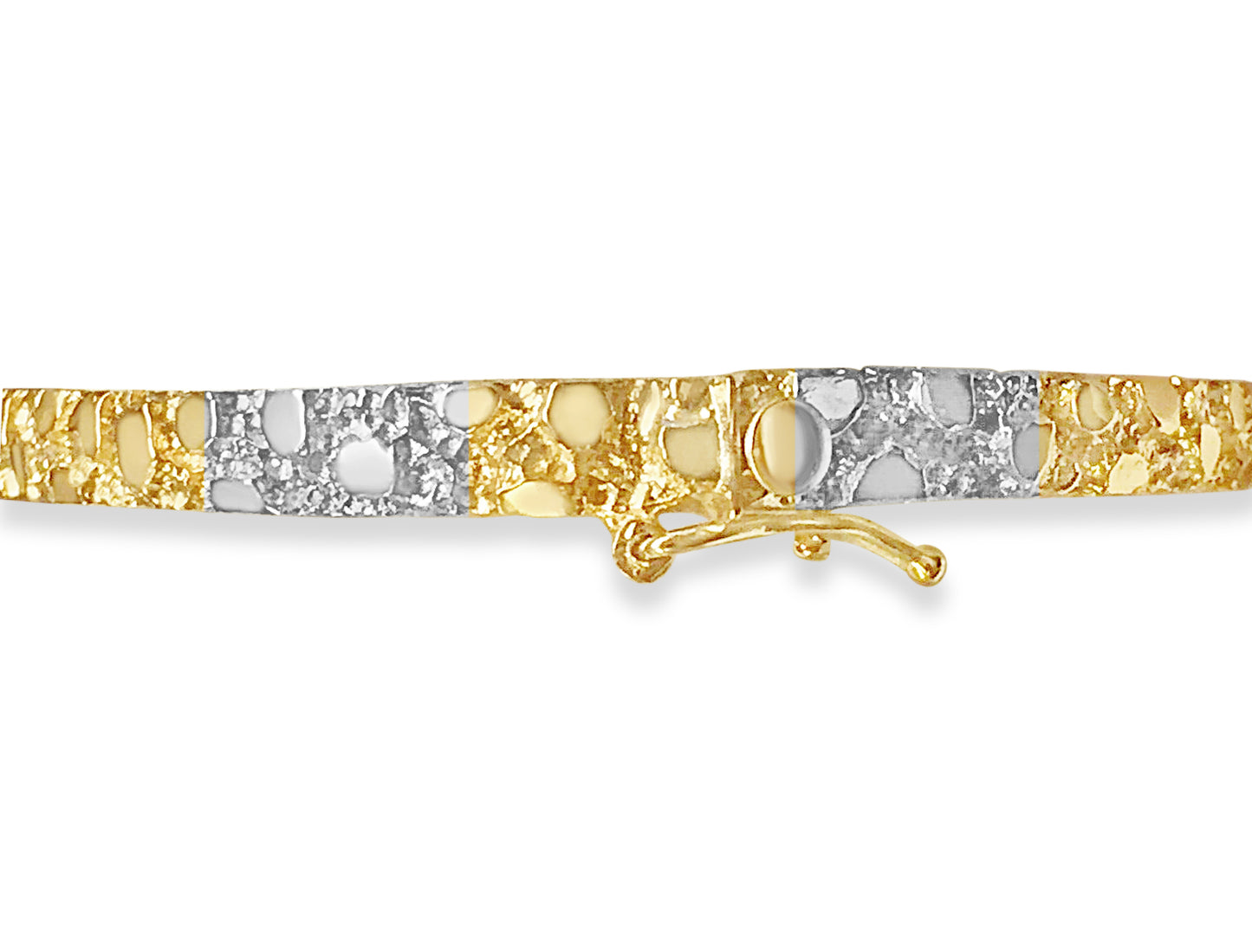 Nugget Bangle Solid Gold Handmade Bracelet , 5mm, 6.5-10 Inch