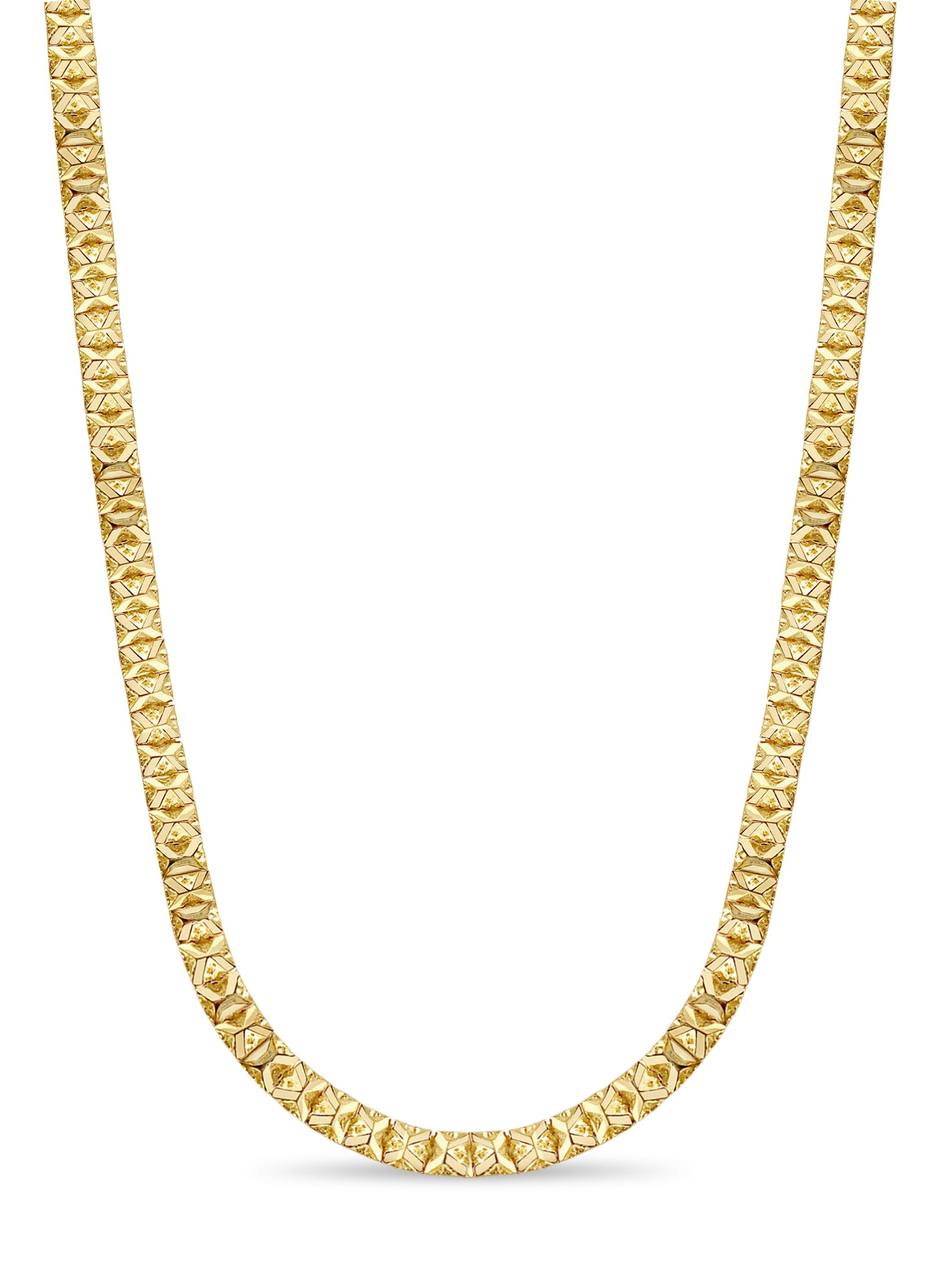 Nugget Solid Gold Handmade Necklace , 9mm, 16-30 Inch