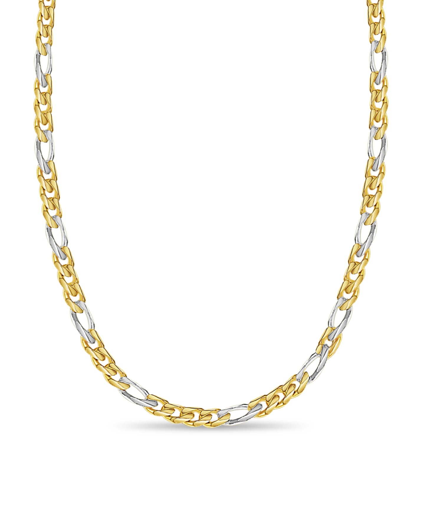 Figaro Solid Gold Handmade Necklace , 14mm, 16-30 Inch