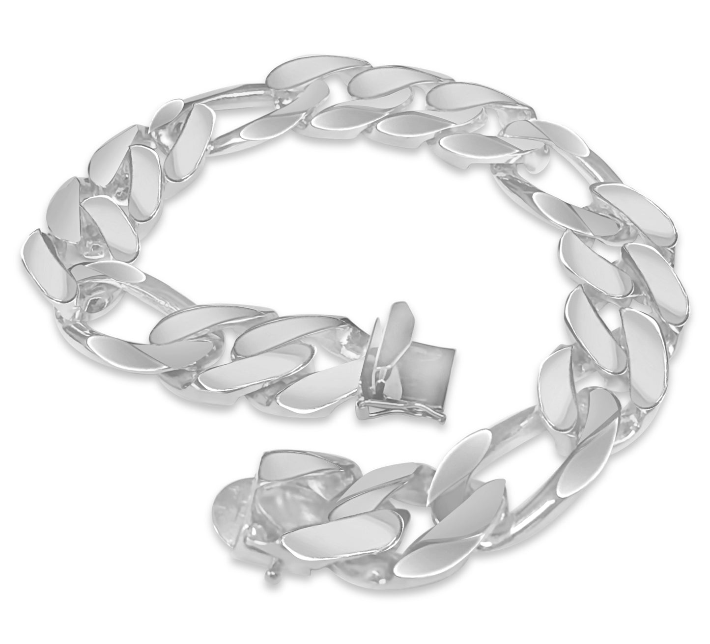 Figaro Solid Gold Handmade Bracelet , 16mm, 6.5-10 Inch