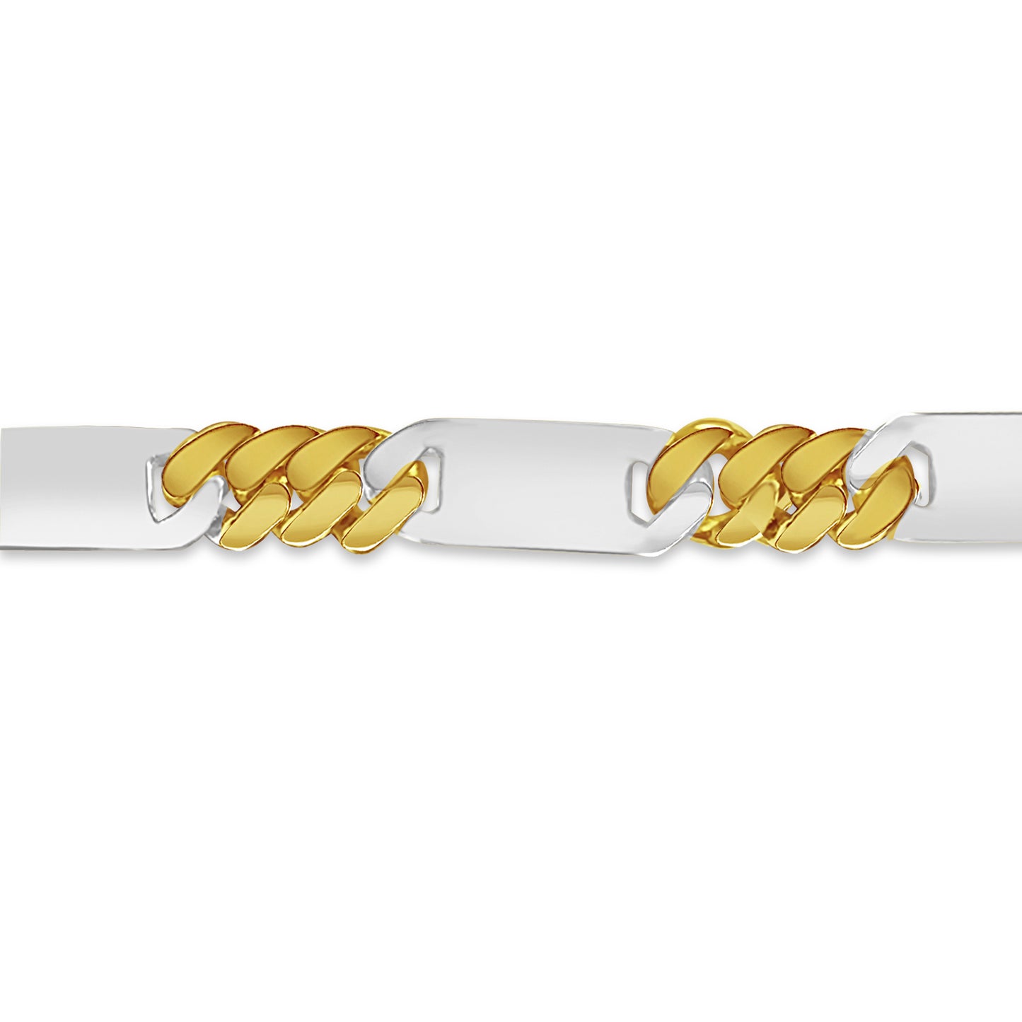 Figaro Bar Solid Gold Handmade Bracelet , 8mm, 6.5-10 Inch