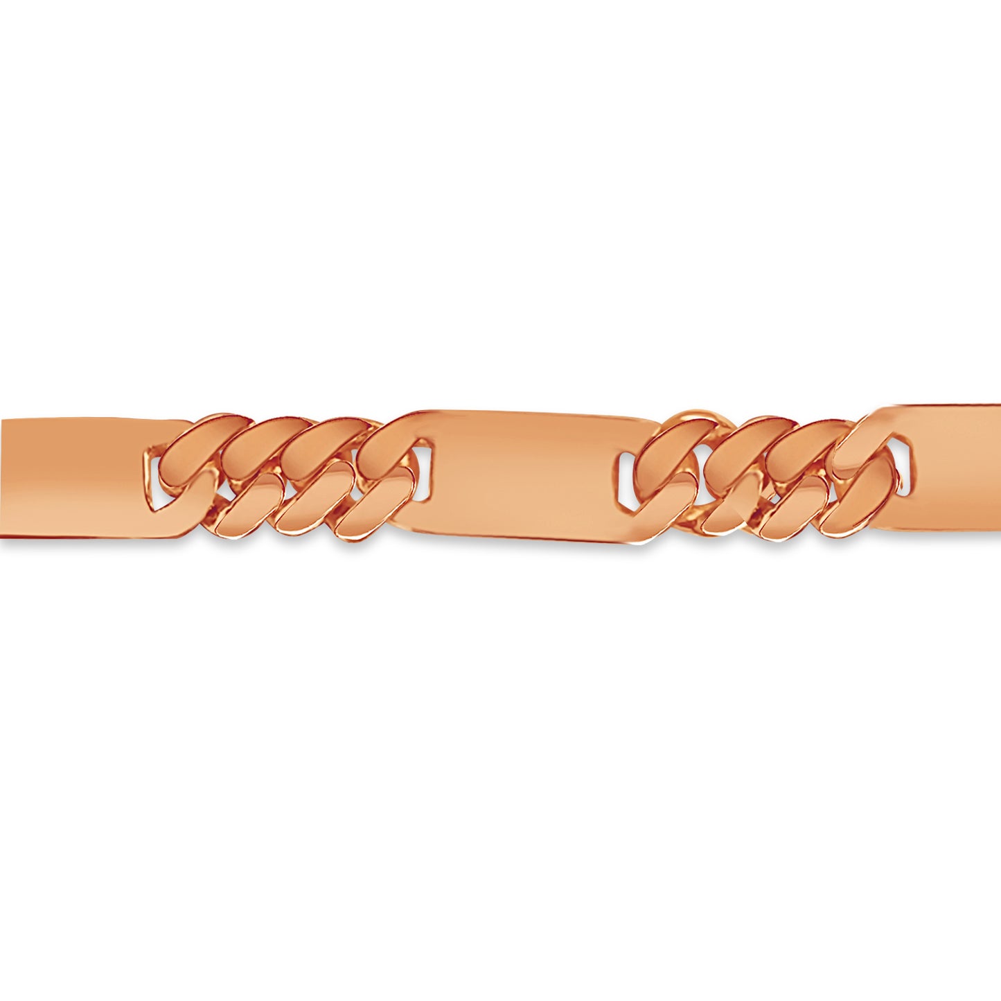 Figaro Bar Solid Gold Handmade Bracelet , 8mm, 6.5-10 Inch