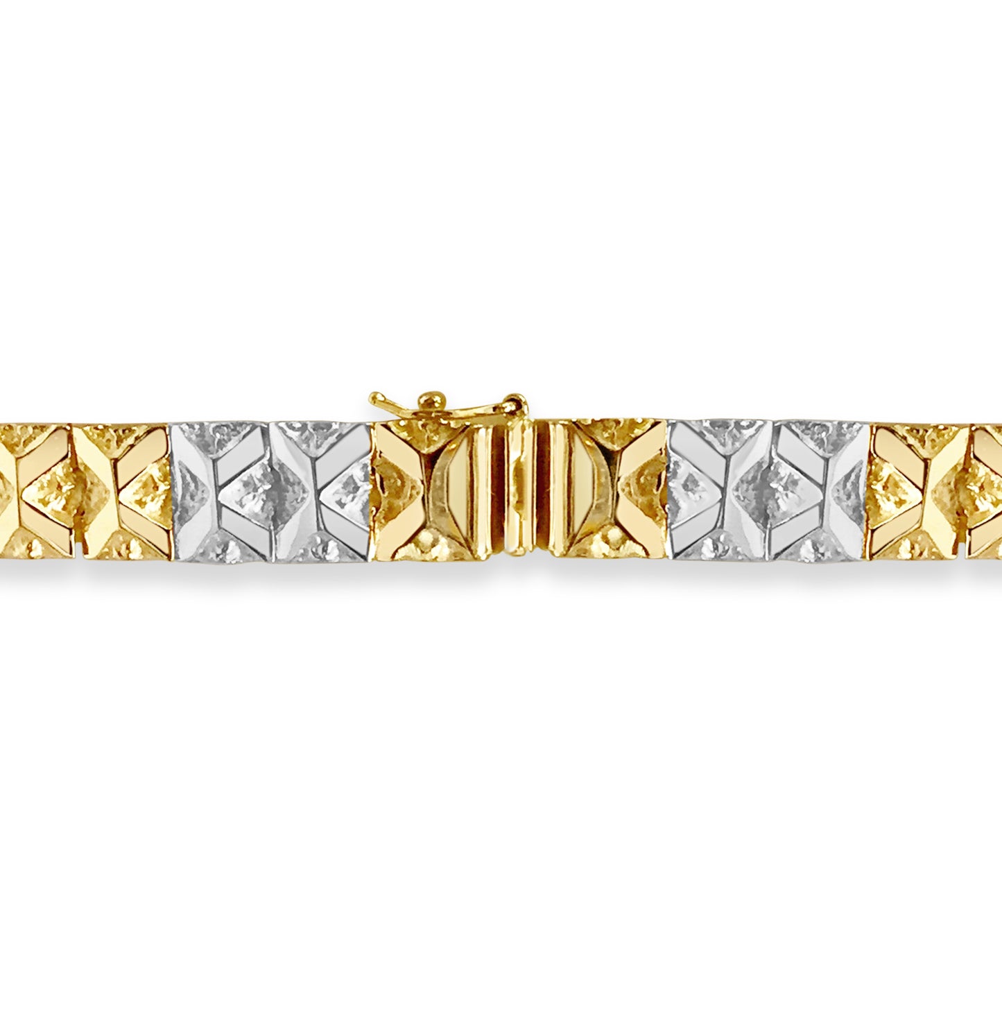 Nugget Solid Gold Handmade Bracelet , 9mm, 6.5-10 Inch