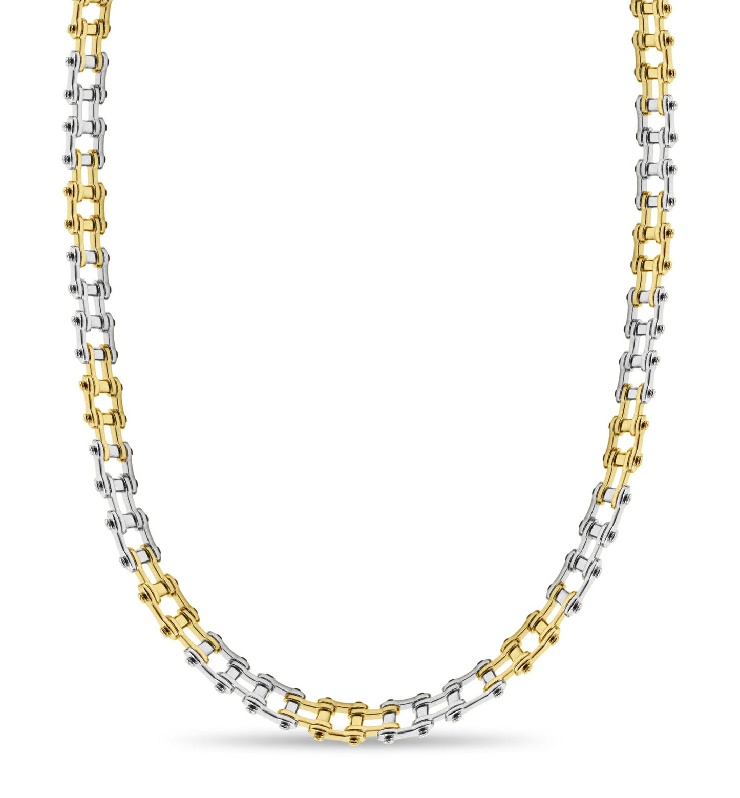 Motorcycle/Bike Chain Solid Gold Handmade Necklace , 20mm, 16-30 Inch