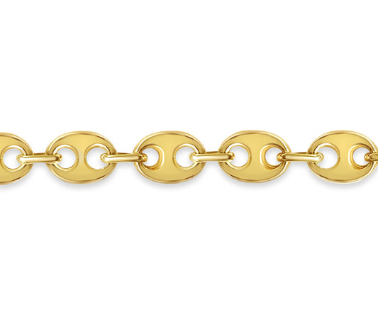 Mariner Solid Gold Handmade Bracelet , 9mm, 6.5-10 Inch