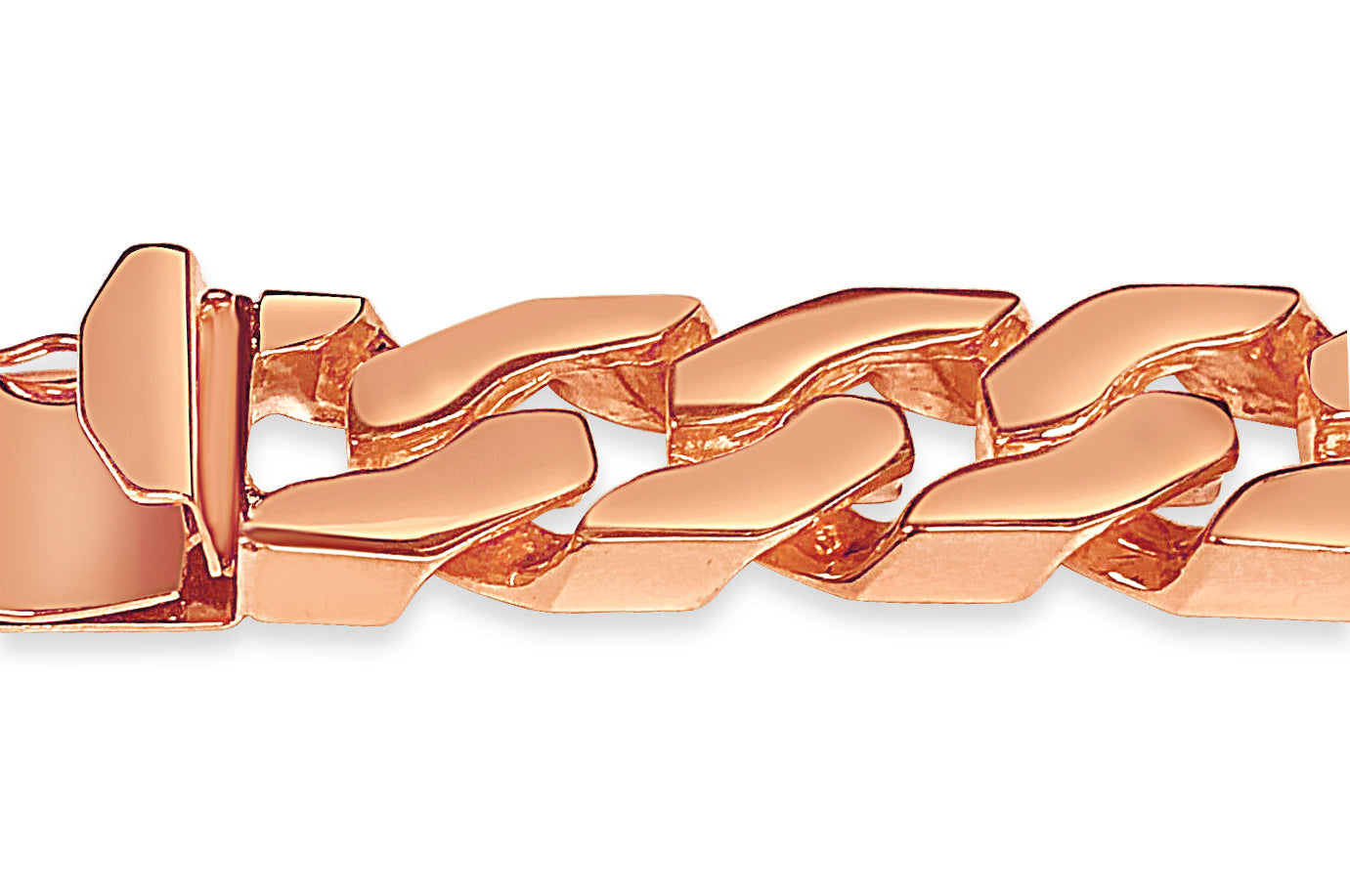 Curb Solid Gold Handmade Bracelet , 15mm, 6.5-10 Inch