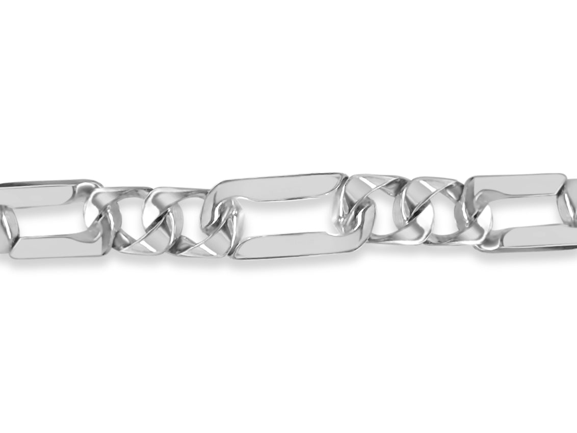 Figaro Solid Gold Handmade Bracelet , 7mm, 6.5-10 Inch