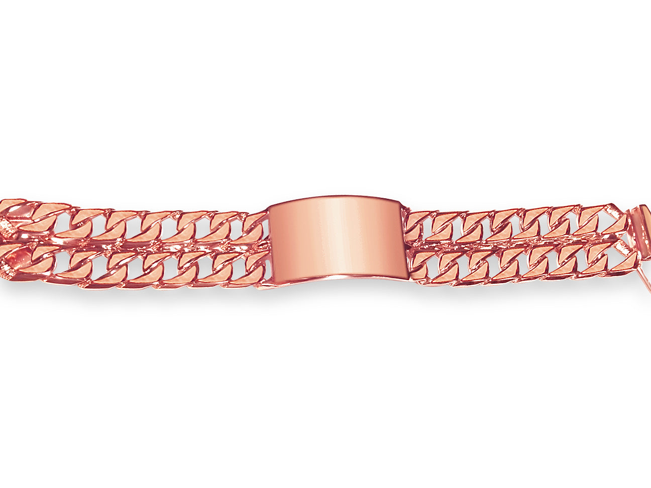 ID Curb Solid Gold Handmade Bracelet , 27mm, 6.5-10 Inch