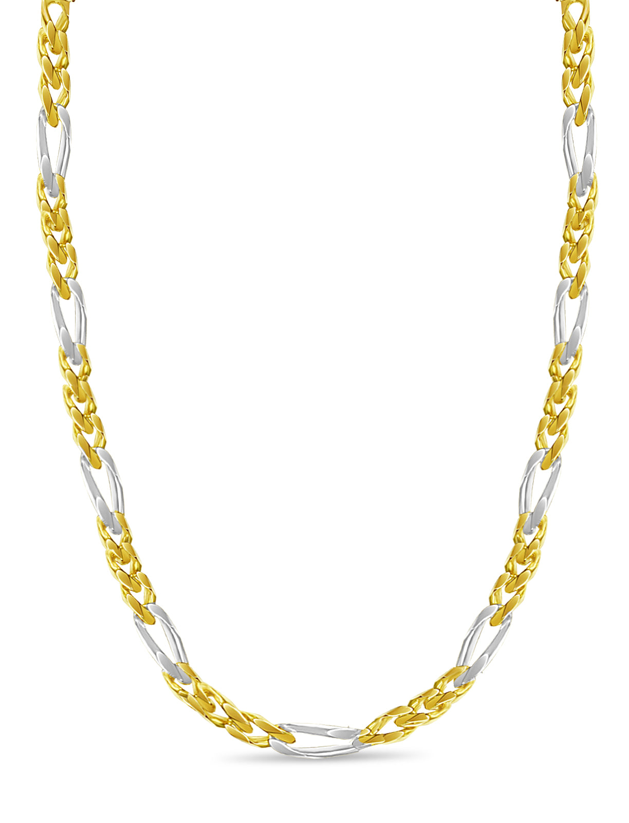 Figaro Solid Gold Handmade Necklace , 12mm, 16-30 Inch