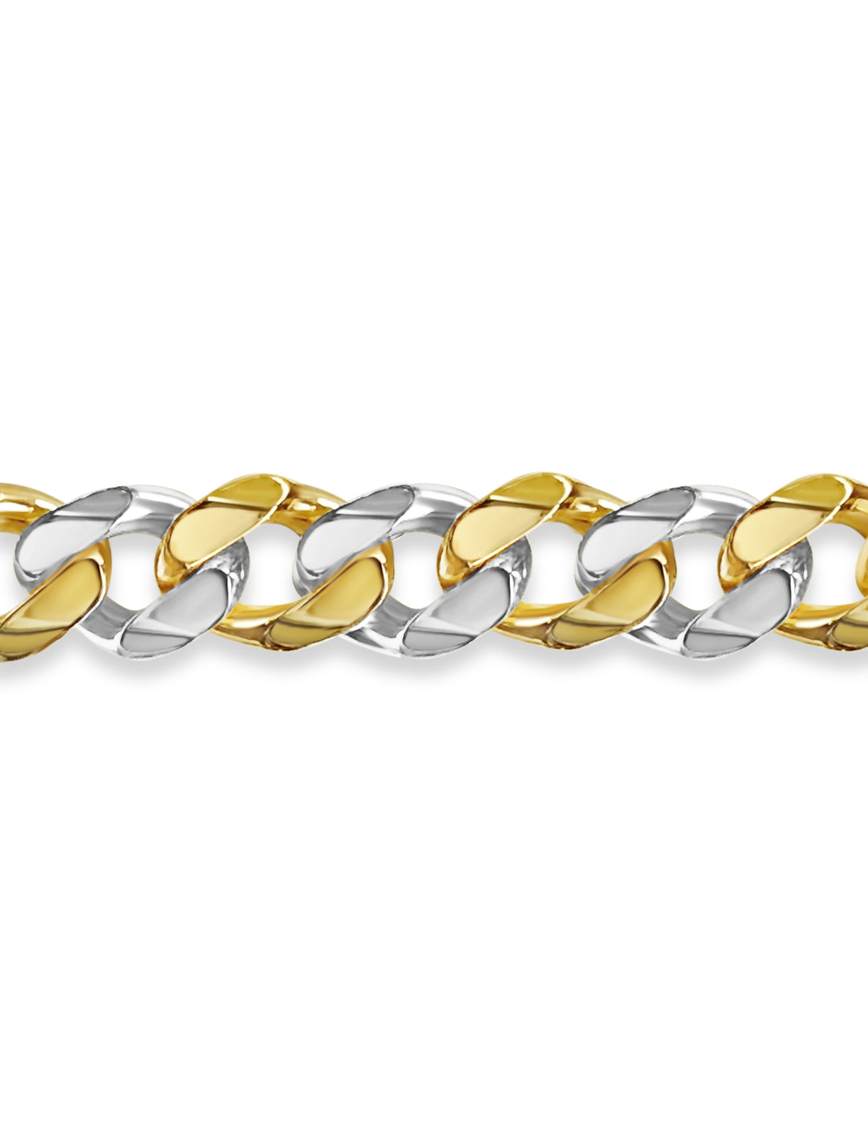 Curb Solid Gold Handmade Bracelet , 11mm, 6.5-10 Inch