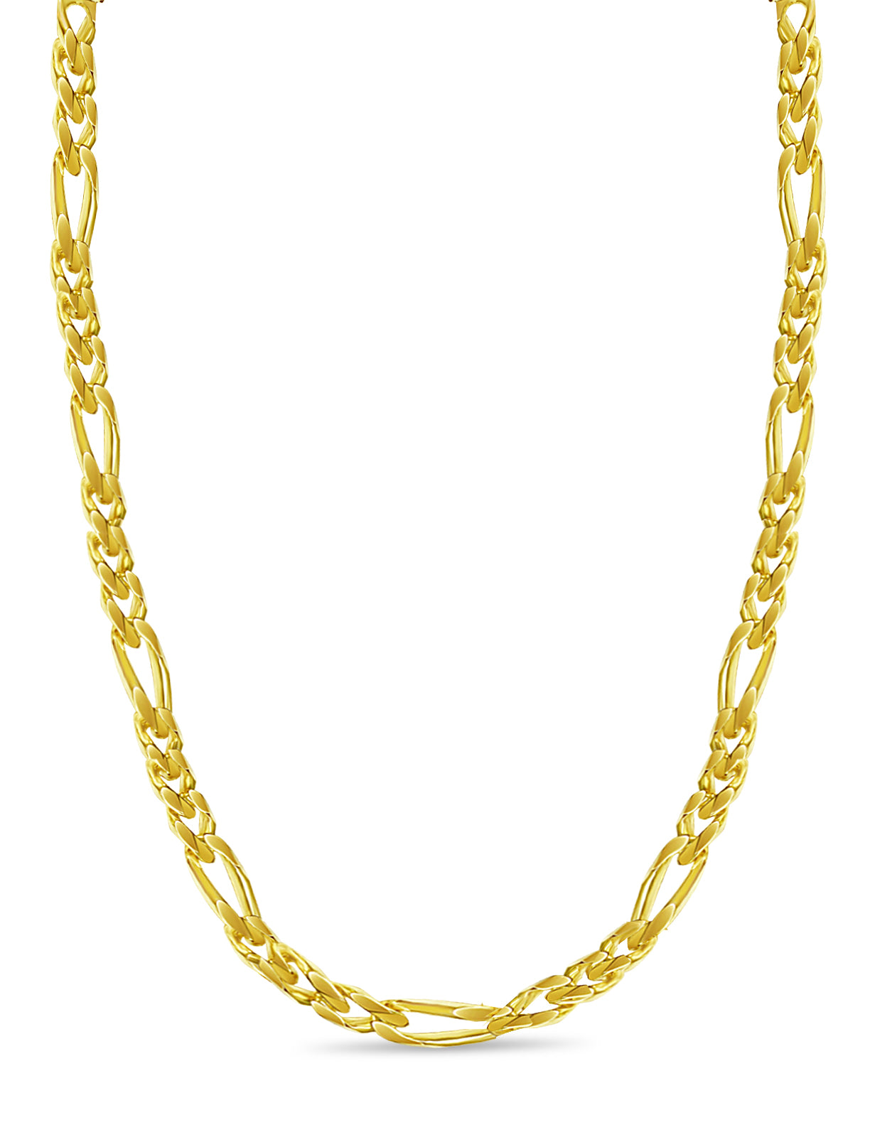 Figaro Solid Gold Handmade Necklace , 12mm, 16-30 Inch
