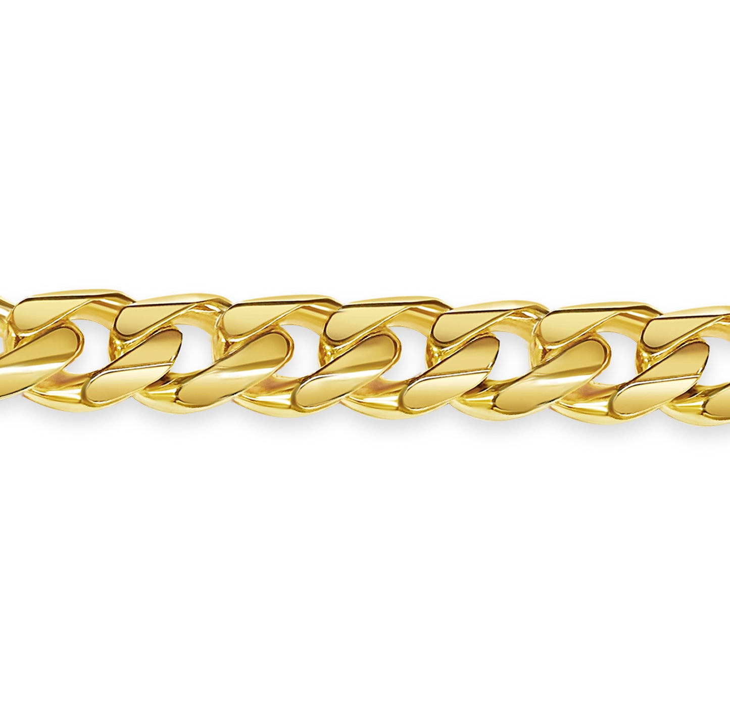 Curb Solid Gold Handmade Bracelet , 13mm, 6.5-10 Inch