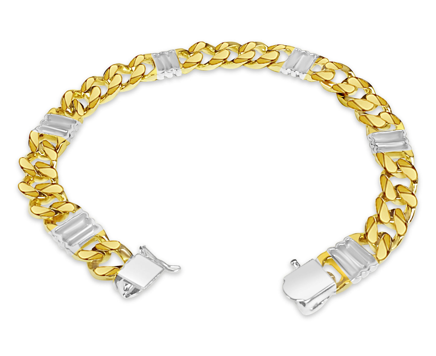 Curb Solid Gold Handmade Bracelet , 9mm, 6.5-10 Inch