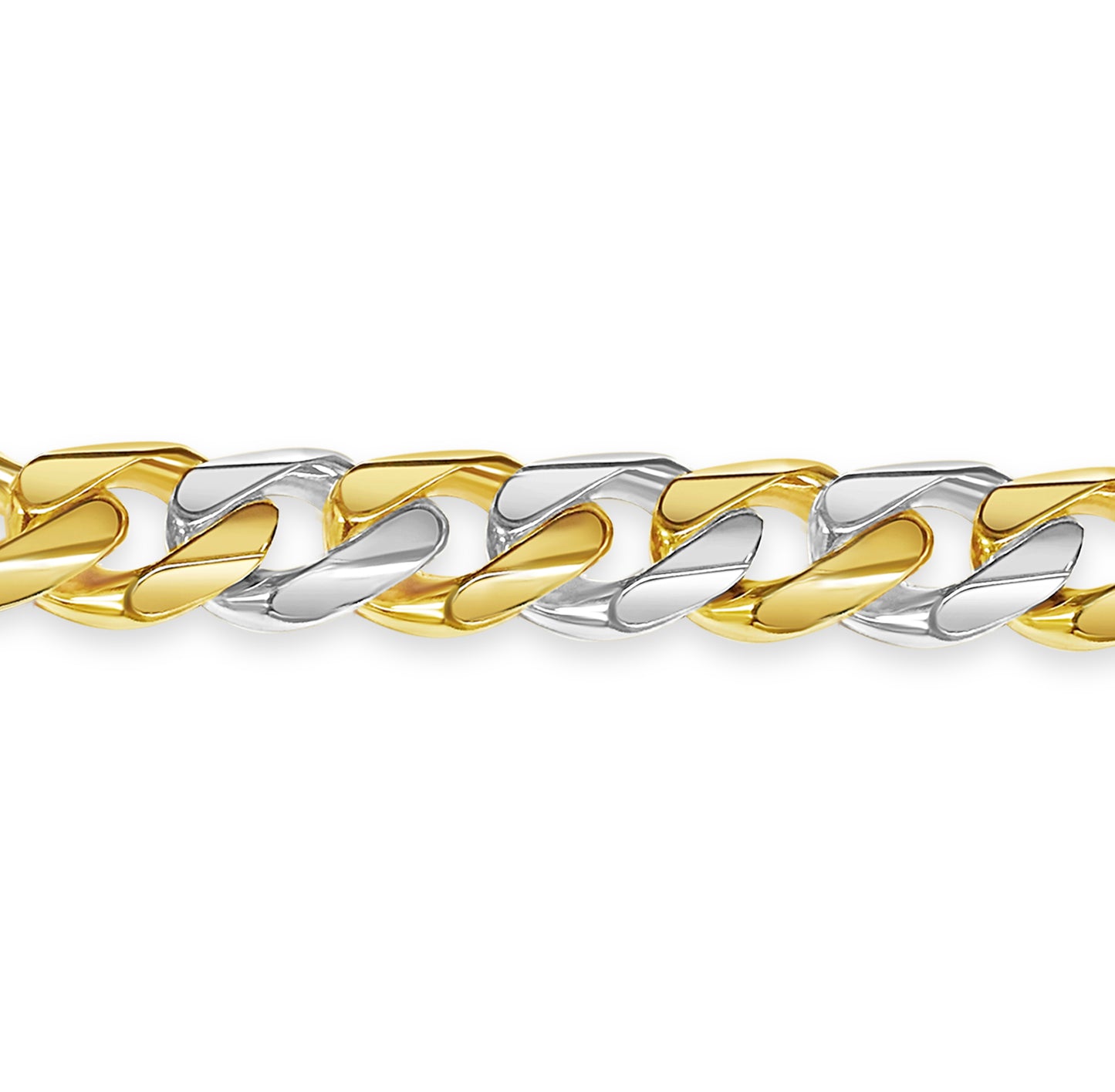 Curb Solid Gold Handmade Bracelet , 13mm, 6.5-10 Inch