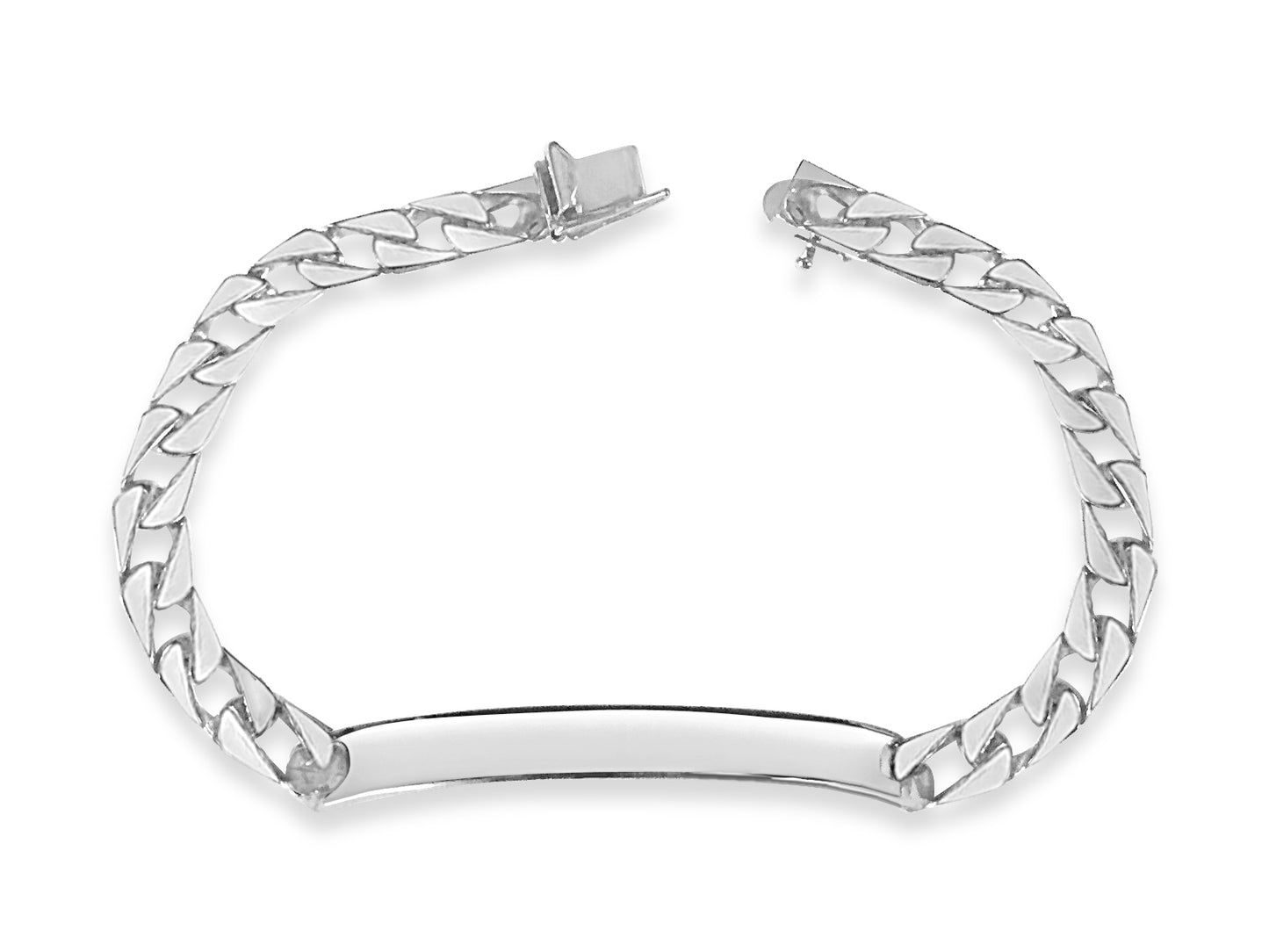 Curb Solid Gold Handmade Bracelet , 7mm, 6.5-10 Inch