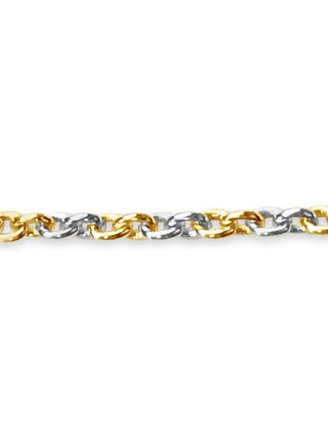 Fancy Rolo Solid Gold Handmade Bracelet , 7mm, 6.5-10 Inch