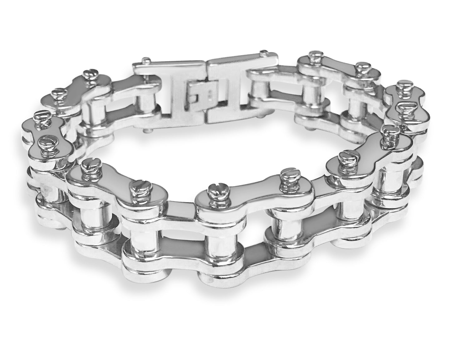 Motorcycle/Bike Chain Solid Gold Handmade Bracelet , 20mm, 6.5-10 Inch