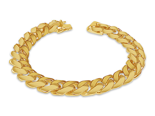 Miami Cuban Solid Gold Handmade Bracelet , 13mm, 6.5-10 Inch