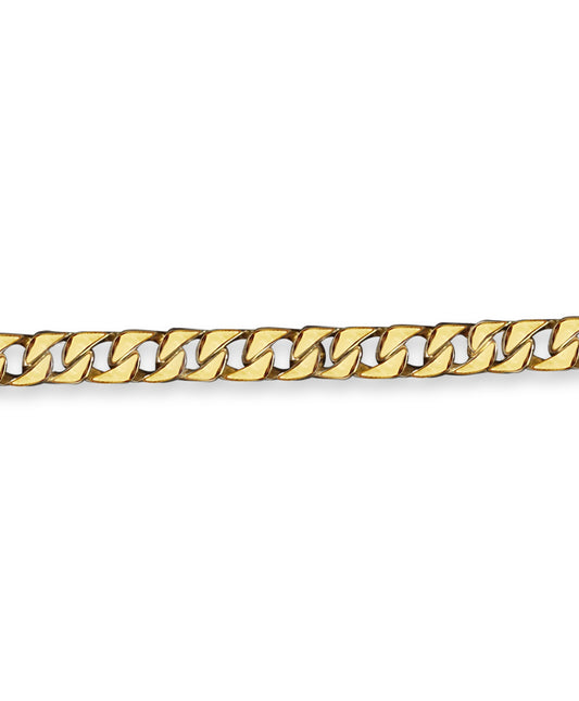 Curb Solid Gold Handmade Bracelet , 9mm, 6.5-10 Inch