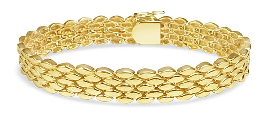 Panther Solid Gold Handmade Bracelet , 12mm, 6.5-10 Inch