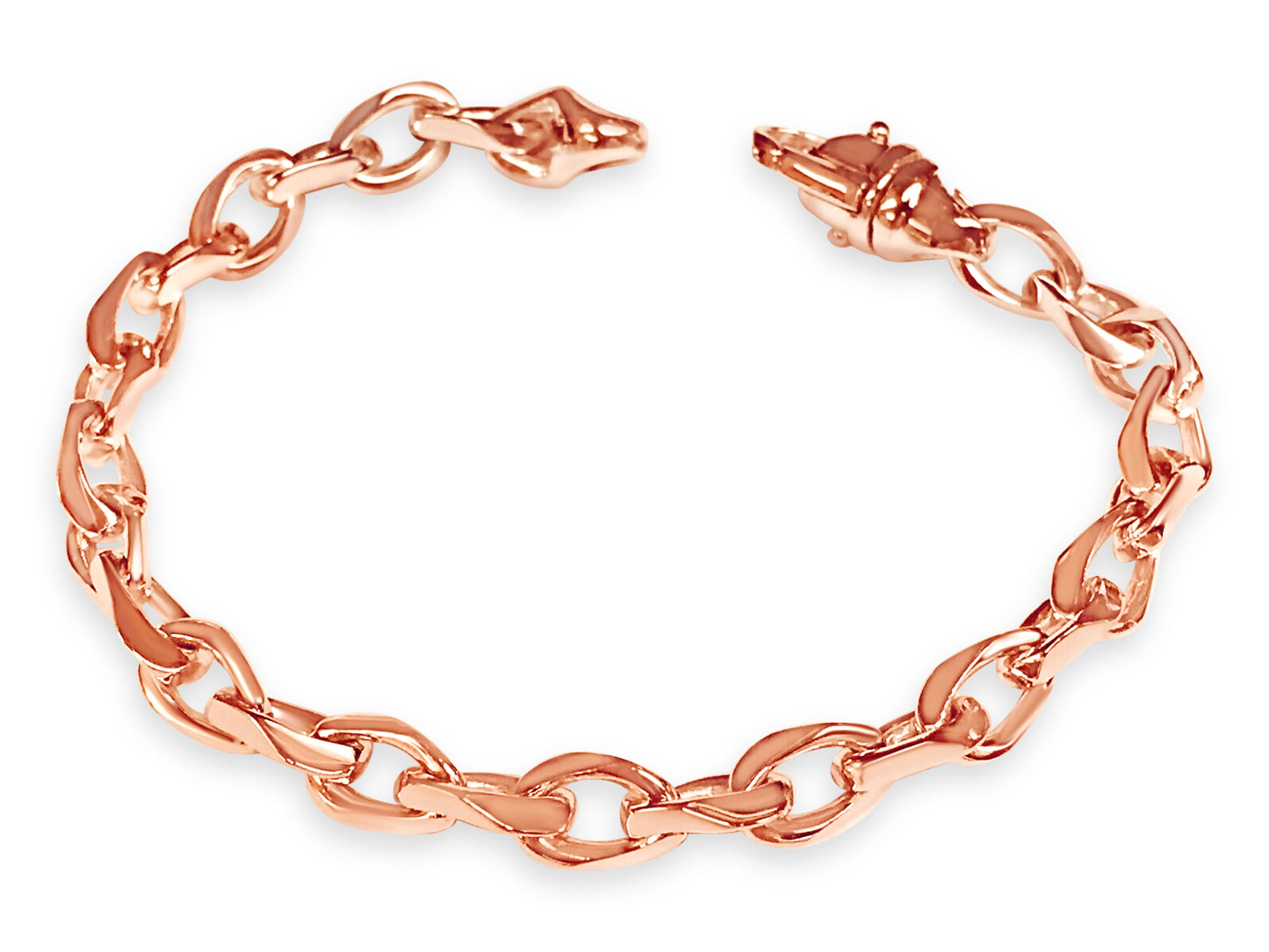 Anchor Mariner Solid Gold Handmade Bracelet , 7mm, 6.5-10 Inch