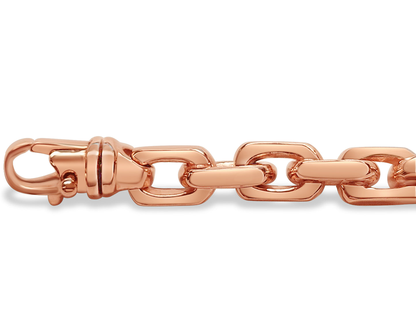 Fancy Rolo Solid Gold Handmade Bracelet , 8mm, 6.5-10 Inch