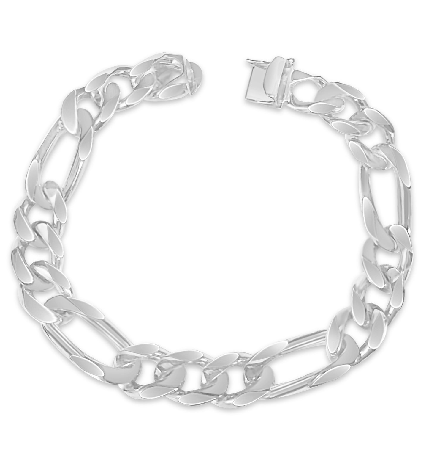 Figaro Solid Gold Handmade Bracelet , 12mm, 6.5-10 Inch