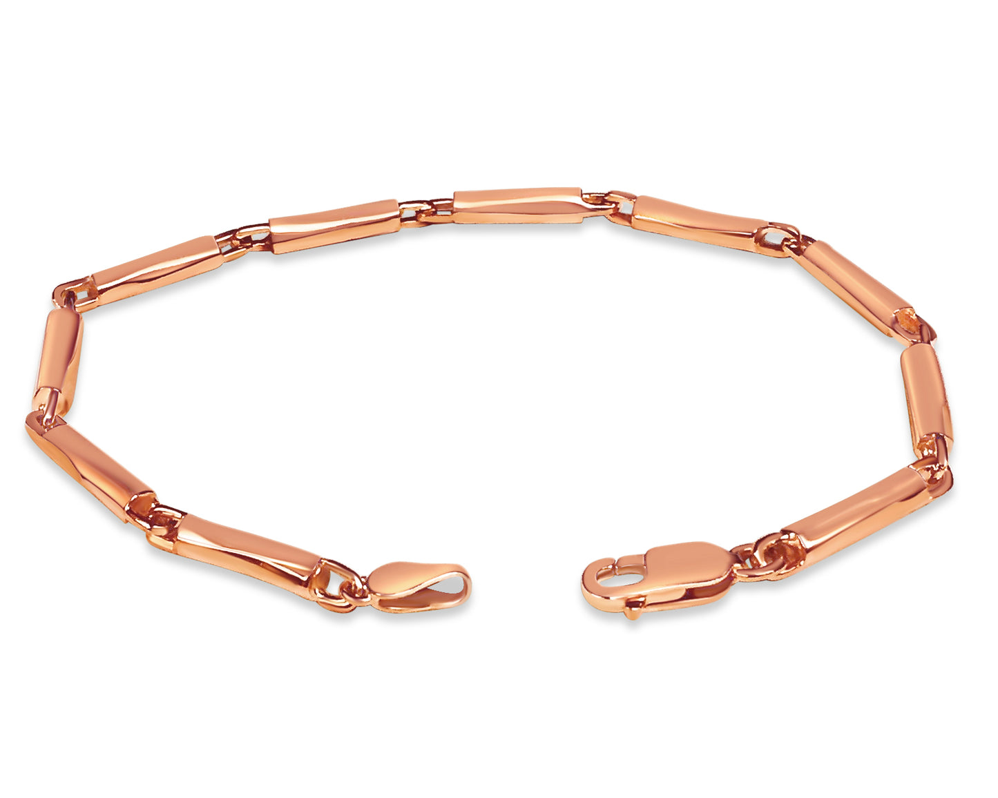 Cylinder Tube Solid Gold Handmade Bracelet , 4mm, 6.5-10 Inch