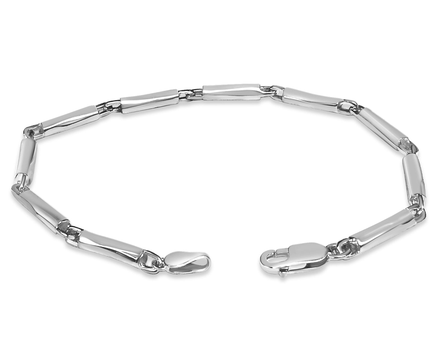 Cylinder Tube Solid Gold Handmade Bracelet , 4mm, 6.5-10 Inch