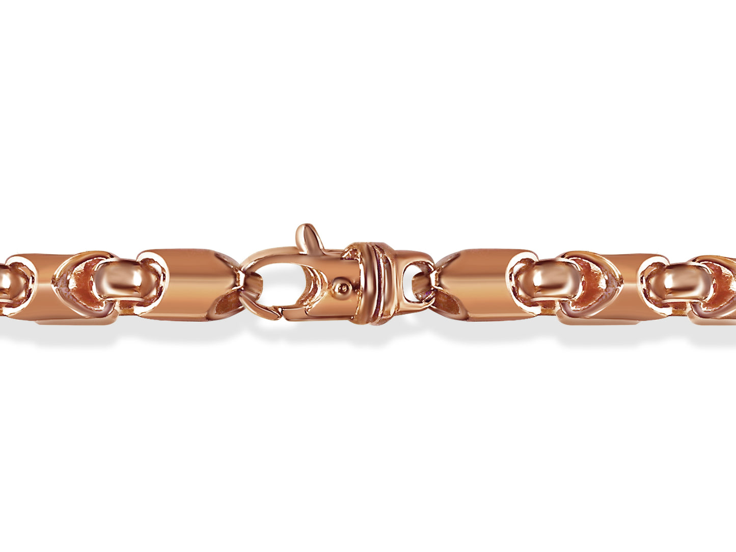 Fancy Tube Solid Gold Handmade Bracelet , 8mm, 6.5-10 Inch