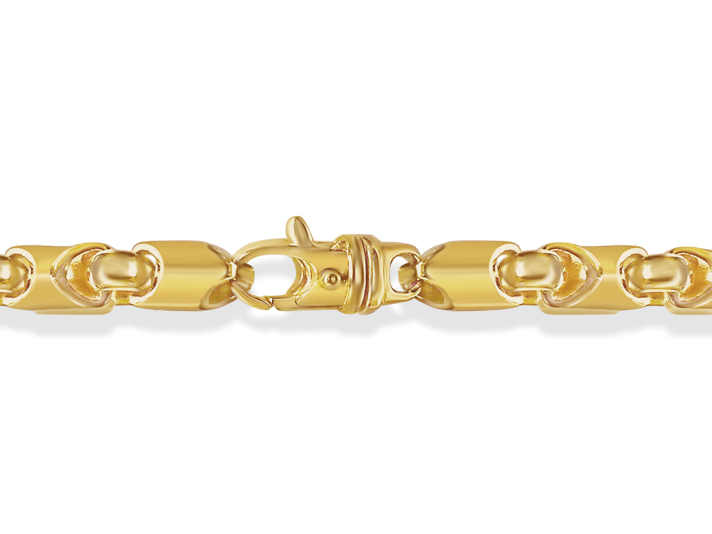 Fancy Tube Solid Gold Handmade Necklace , 8mm, 16-30 Inch
