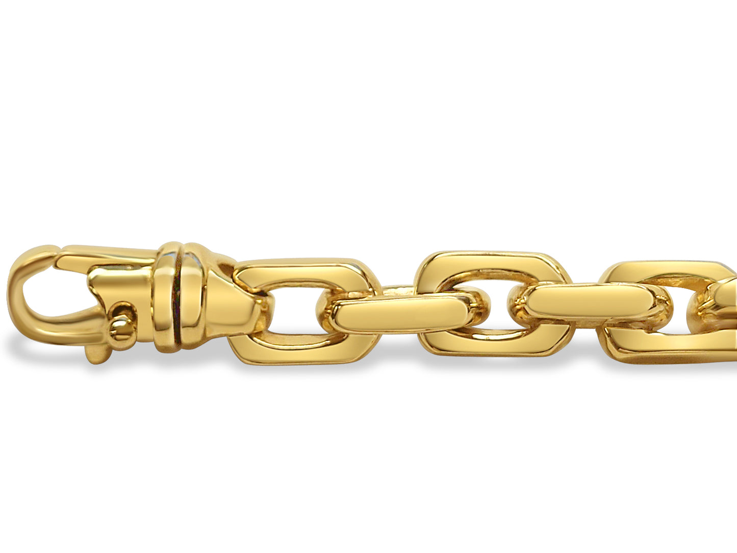 Fancy Rolo Solid Gold Handmade Bracelet , 8mm, 6.5-10 Inch