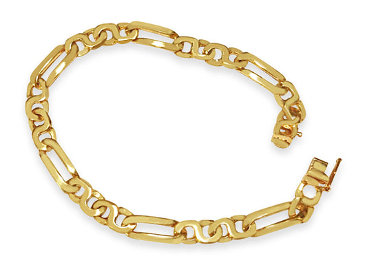Figaro Infinity Solid Gold Handmade Bracelet , 4mm, 6.5-10 Inch