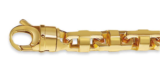 Anchor Mariner Solid Gold Handmade Bracelet , 12mm, 6.5-10 Inch