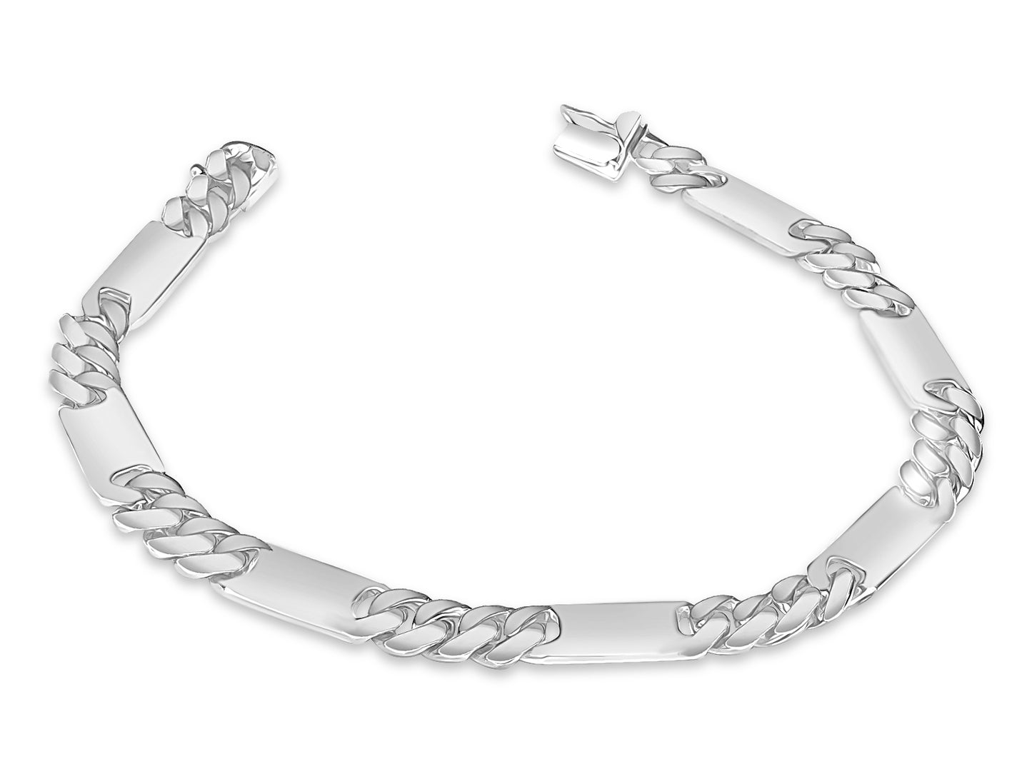 Figaro Bar Solid Gold Handmade Bracelet , 8mm, 6.5-10 Inch