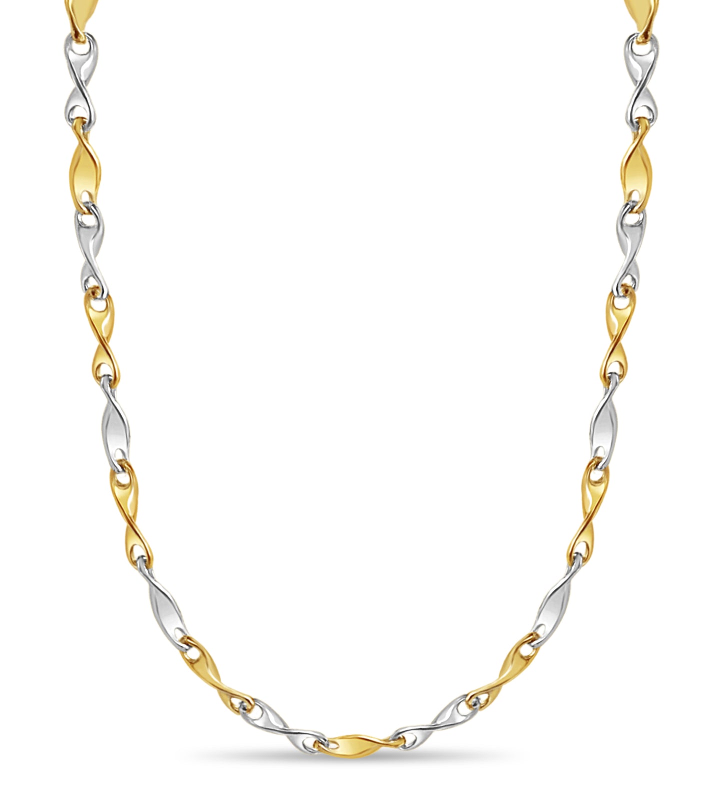 Twist Solid Gold Handmade Necklace , 4mm, 16-30 Inch