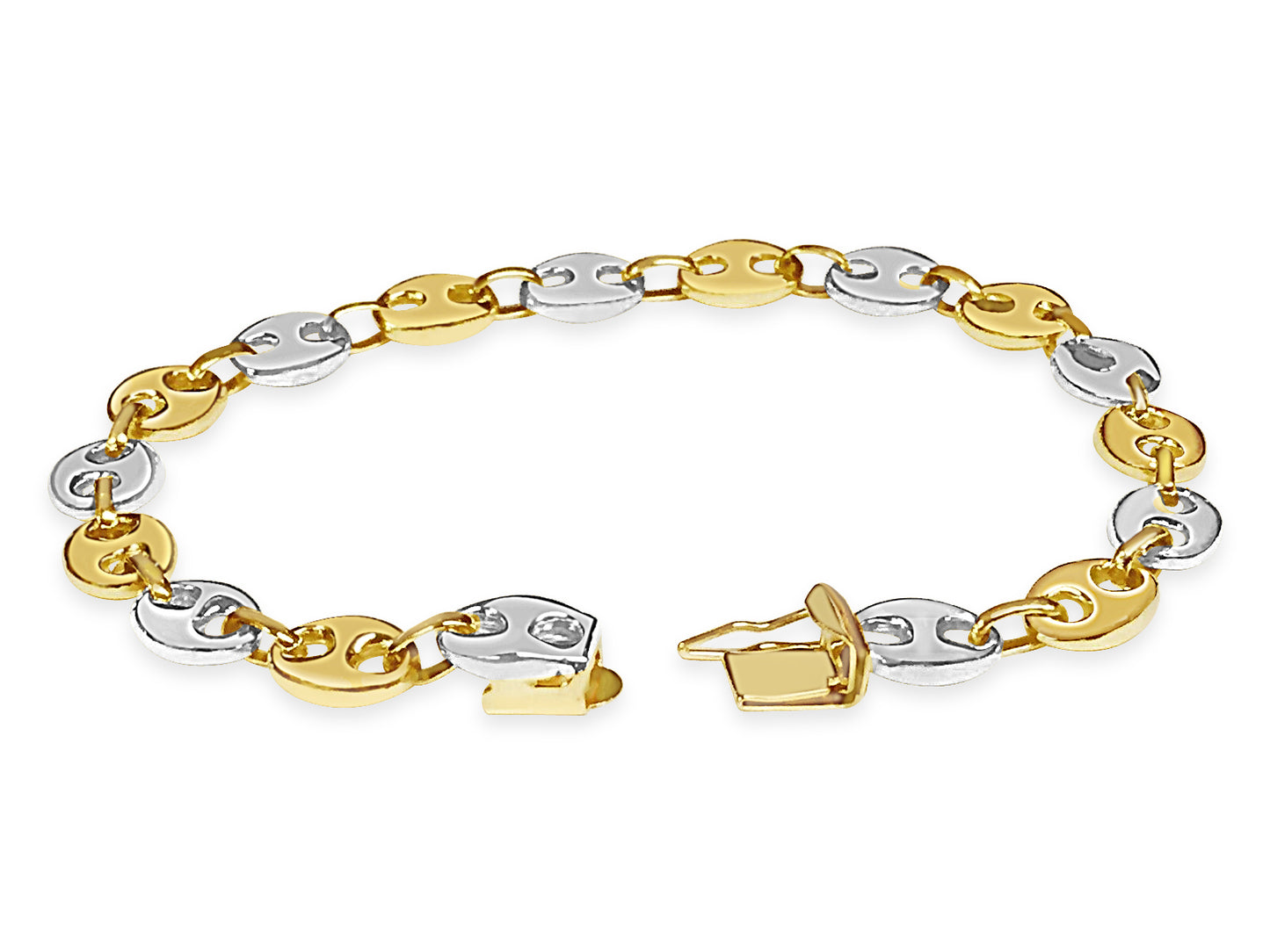 Mariner Solid Gold Handmade Bracelet , 7mm, 6.5-10 Inch