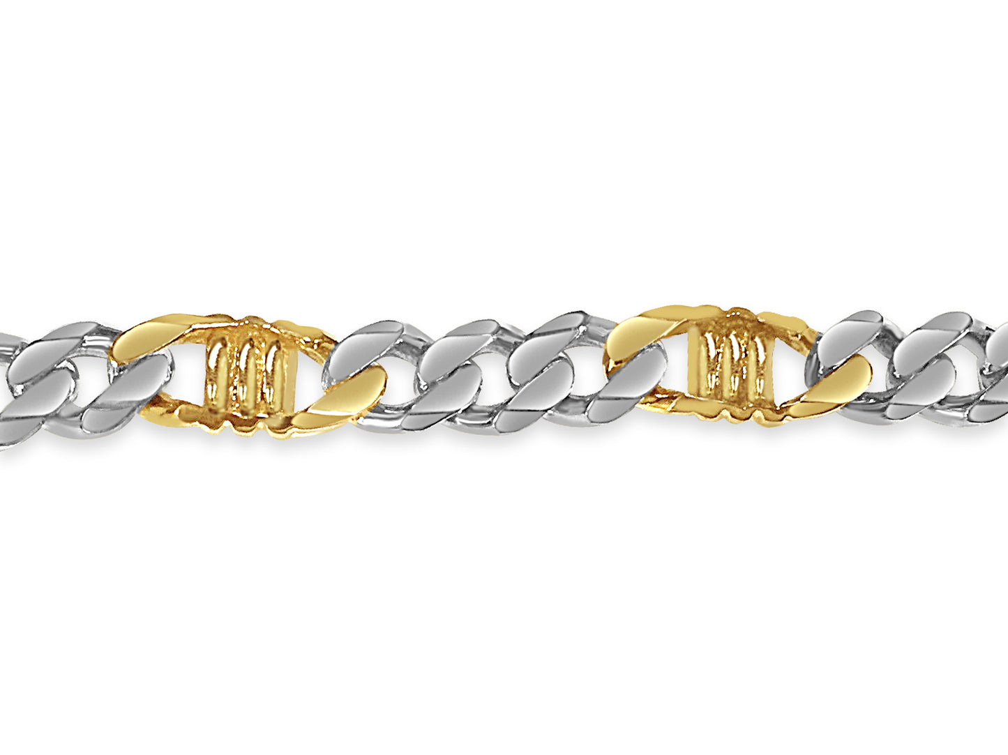 Curb & Bar Solid Gold Handmade Bracelet , 11mm, 6.5-10 Inch