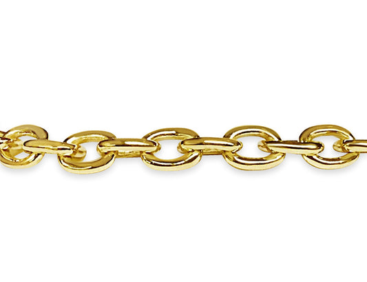 Fancy Rolo Solid Gold Handmade Bracelet , 5mm, 6.5-10 Inch