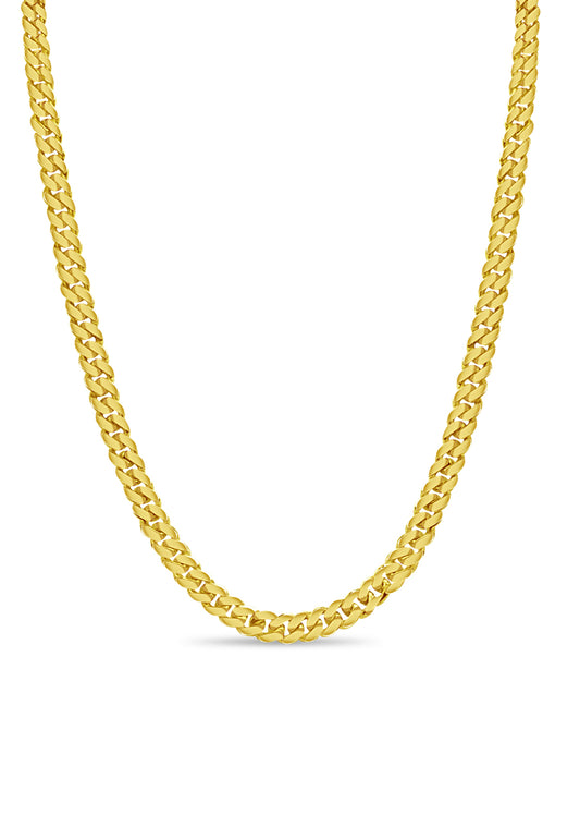 Miami Cuban Solid Gold Handmade Necklace , 8mm, 16-30 Inch