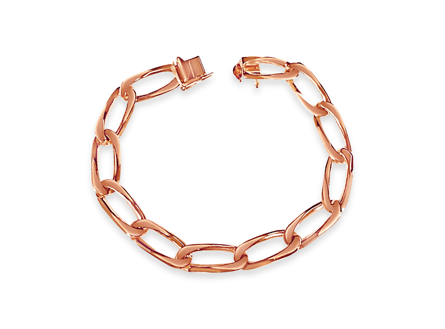 Flat Solid Gold Handmade Bracelet , 9mm, 6.5-10 Inch