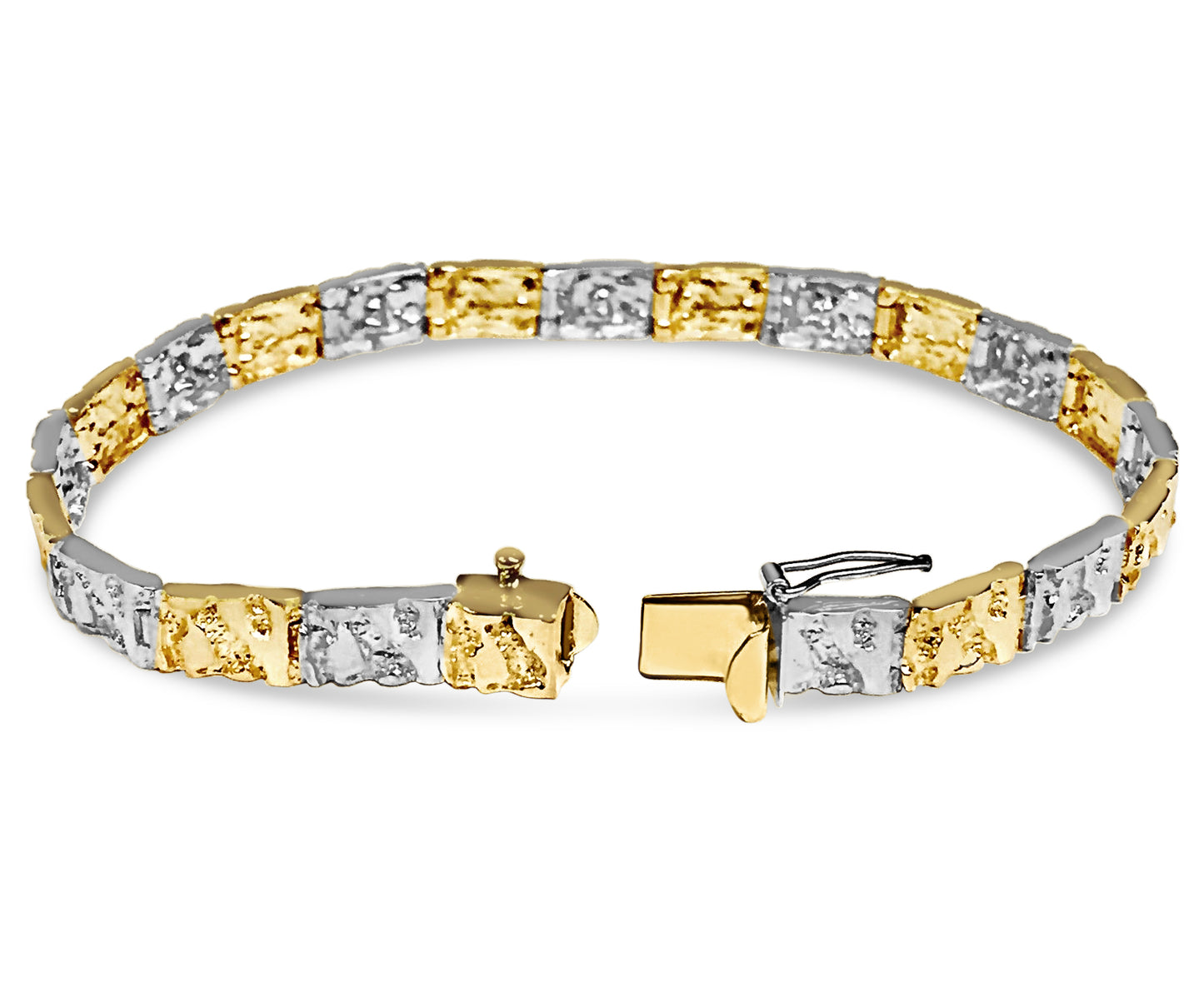 Nugget Solid Gold Handmade Bracelet , 6mm, 6.5-10 Inch