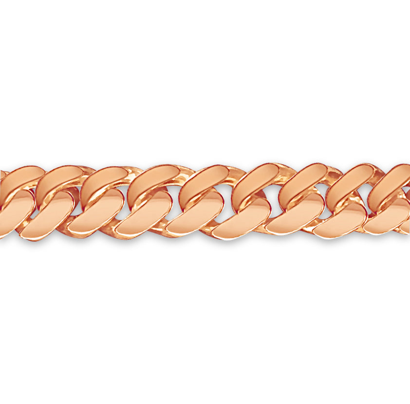 Curb Solid Gold Handmade Bracelet , 7mm, 6.5-10 Inch